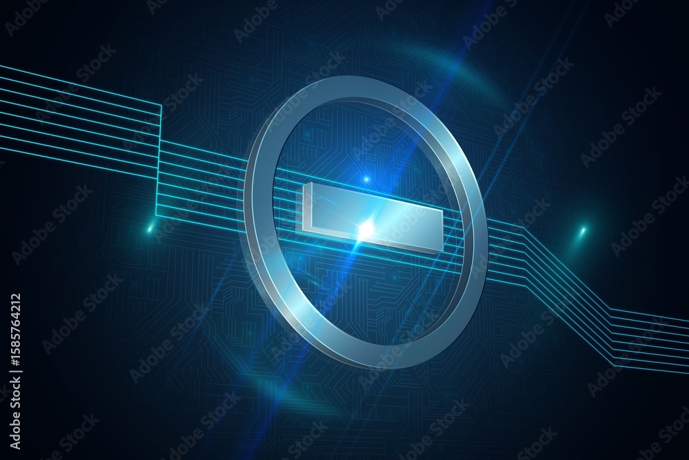 Poster computing icon on technical background