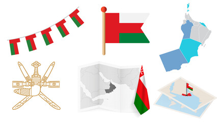 Fototapeta premium Oman flag Banner and emblem