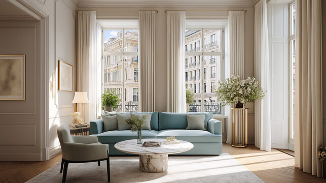 Parisian Chic: Elegant Living Room Interior