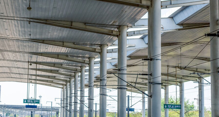 The iron shed building in the waiting room of the railway station
