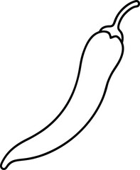 Dried chili pepper line art vector illustration