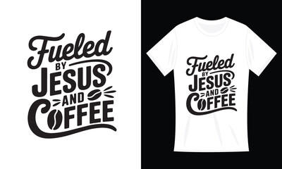 YourTops Women Fueled by Jesus and Coffee Christian T-Shirt