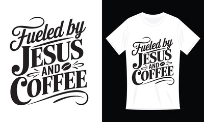 YourTops Women Fueled by Jesus and Coffee Christian T-Shirt