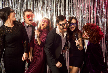 Karaoke entertainment club party fun friends joy, holiday people feel excited, moving, promotion...