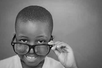 Schoolchild with blackboard