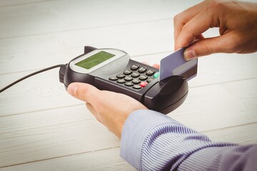 Man paying with credit card