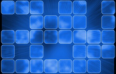 Digitally generated futuristic shiny squares