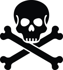 Human Skull Silhouette vector illustration