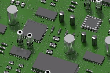 Close up of circuit board
