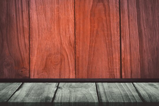Fototapeta Close-up of brown wood paneling