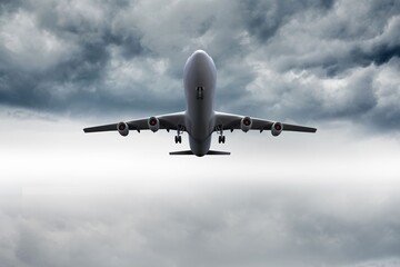 3D plane flying in the sky © vectorfusionart