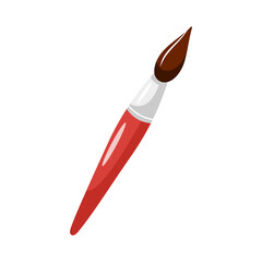Paintbrush icon. Painter tool Illustration. Art supply for creativity in flat design. Realistic brush. Art school. Back to school