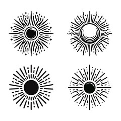 set of vector sun icons for design