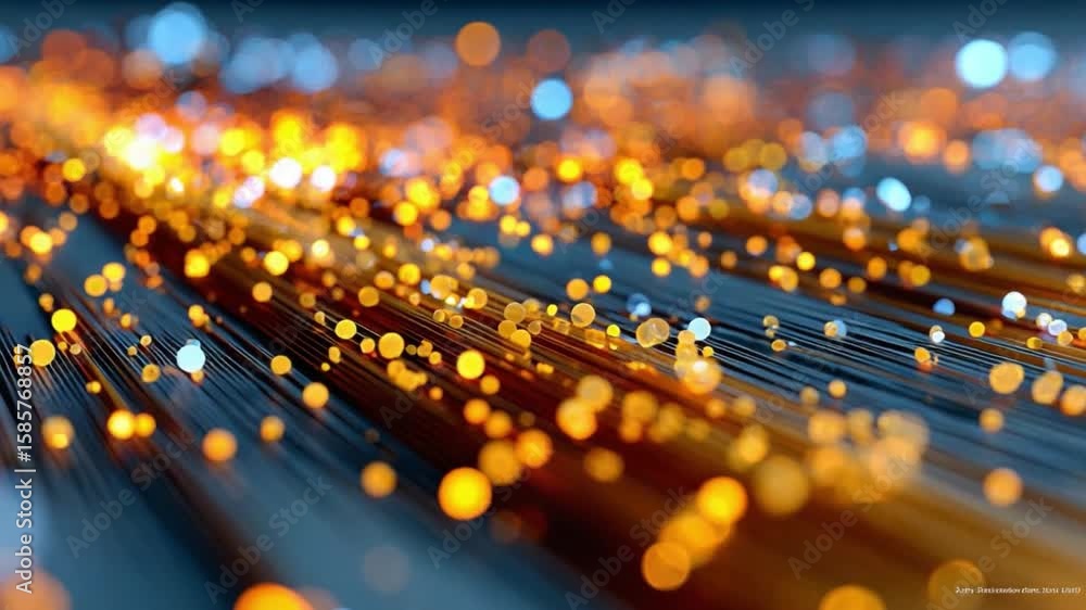 Aufkleber data fiber optics in technology: a striking abstract image showcasing a network of data fibers with 