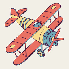 Colorful cartoon airplane in a playful style