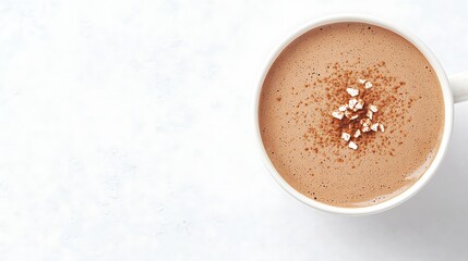 Hot Chocolate with Cocoa and Salt Topping, Top View