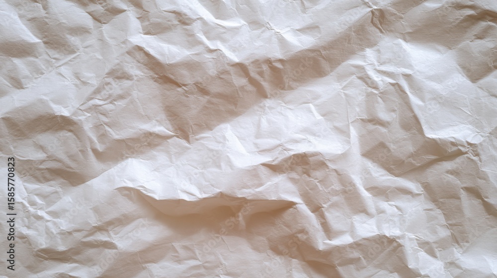 Poster crumpled paper texture background with irregular wrinkles and shadows for design and printing projec
