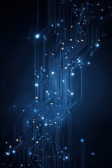 Obraz premium High-tech digital circuit board with glowing pathways and electronic components representing advanced technology and innovation