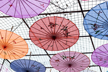 A decorative cloth umbrella