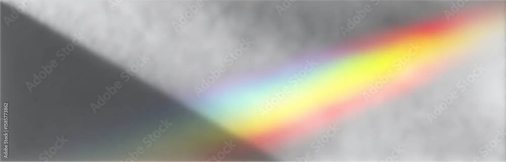 Poster vibrant prism light spectrum reflection on smooth surface creating colorful rainbow effect and brigh
