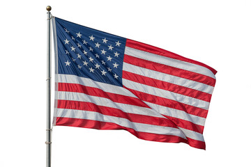 Fototapeta premium United States Flag with Stars and Stripes Isolated on White Background