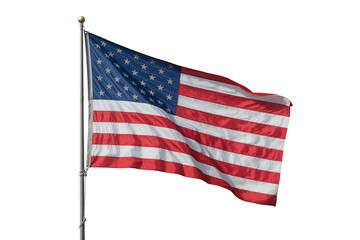 Obraz premium United States Flag with Stars and Stripes Isolated on White Background