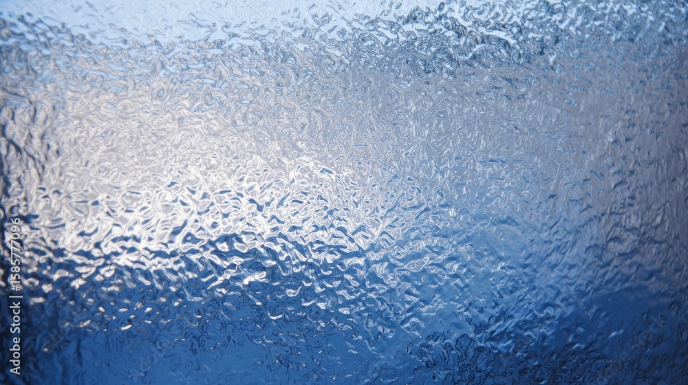 Poster close-up abstract background of a textured glass sheet surface with transparent glossy patterns, sho