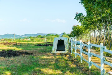 An empty livestock farm