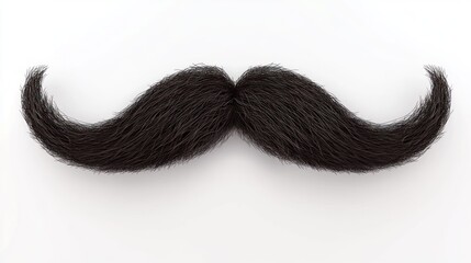 Dark mustache on white background