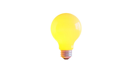 3D Render of Yellow Lighting Bulb on White Background
