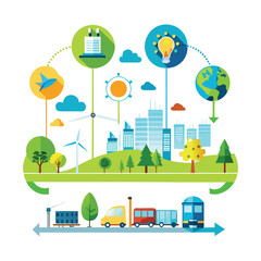 Sustainable City Ecosystem with Renewable Energy and Transportation