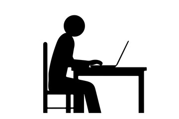 using laptop silhouette