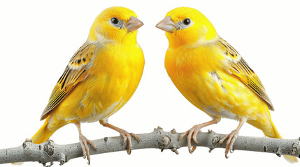 Two yellow canary isolated on white or transparent.png