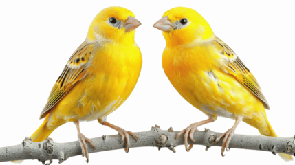 Two yellow canary isolated on white or transparent.png