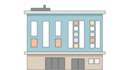 Modern Cartoon Building Illustration