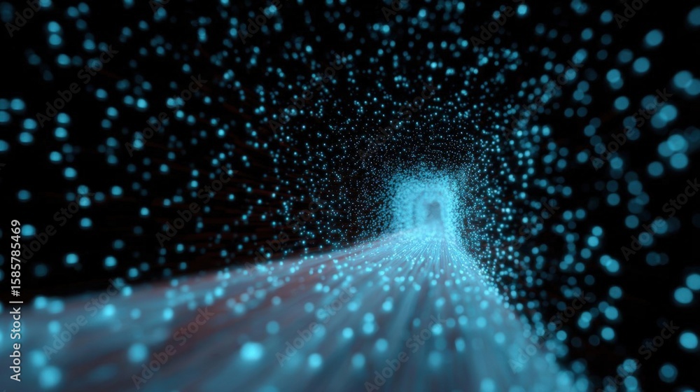Poster digital art piece that appears to be a tunnel-like structure with a dark background.