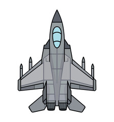 Top View of a Modern Stealth Fighter Jet vector