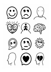 set of funny cartoon faces