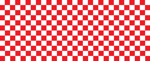 vector of panorama of red and black chessboard background. pattern for fashion, border, cloth, flag, wrapping paper, cover skin, table cloth, scene. flag.
