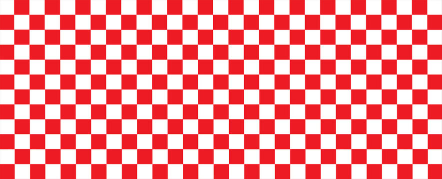 vector of panorama of red and black chessboard background. pattern for fashion, border, cloth, flag, wrapping paper, cover skin, table cloth, scene. flag.