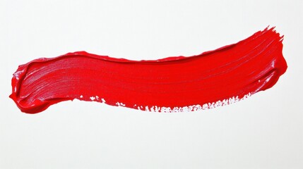 Red paint stroke on white background