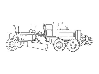 Bulldozer digs the ground for a new road construction project,Bulldozer Construction Equipment Machine Vector,Heavy Equipment Construction Machinery,Flat Vector illustration