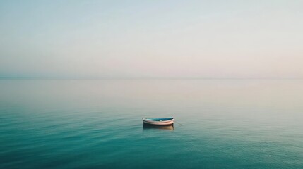 Empty boat on still water, serene