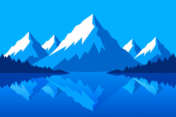 mountain lake and mountains