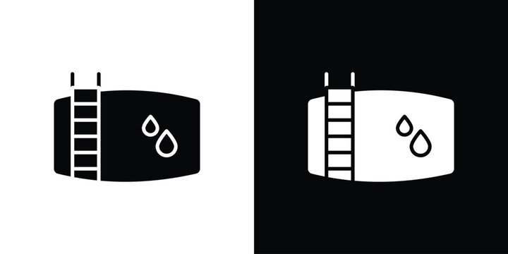Water tank icon Flat Vector illustration. Simple black symbols