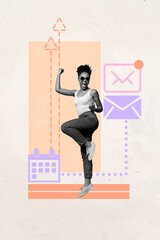 Collage of person with web interface and sync icon representing freelance work online profile...