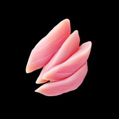 Soft Pink Delicate Fish Fillets on Black Background Ready for Culinary Preparation and Presentation