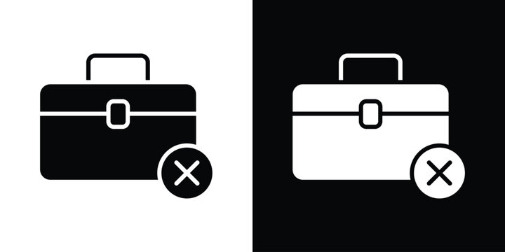 Unemployment icon Flat Vector illustration. Simple black symbols