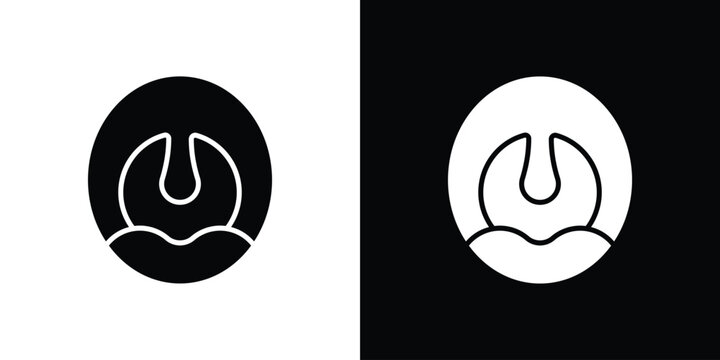 Tonsillitis icon Flat Vector illustration. Simple black symbols