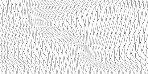 Abstract vector illustration featuring a hexagonal mesh pattern warped into a wavy, curved form resembling DNA structure. modern mode type1